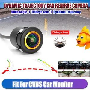 Dynamic Trajectory Backup Camera with Guideline, Night Vision Wide Angle, Universal Rearview Parking Assist Lens, Abs Material, Model Xinghao Cblw002