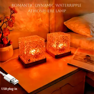 USB Romantic Dynamic LED Water Pattern Lamp, Touch Control with 16 Color Changes, Ideal for Bedroom, Living Room & Party Decor