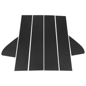 Door Pillar Window Trim for GMC Sierra 1500 2019-2024 / Car Front Rear Left Right Side Outer Post Pillar Trim Cover / Anti Scratch Stickers / 6pcs Black Carbon Fiber