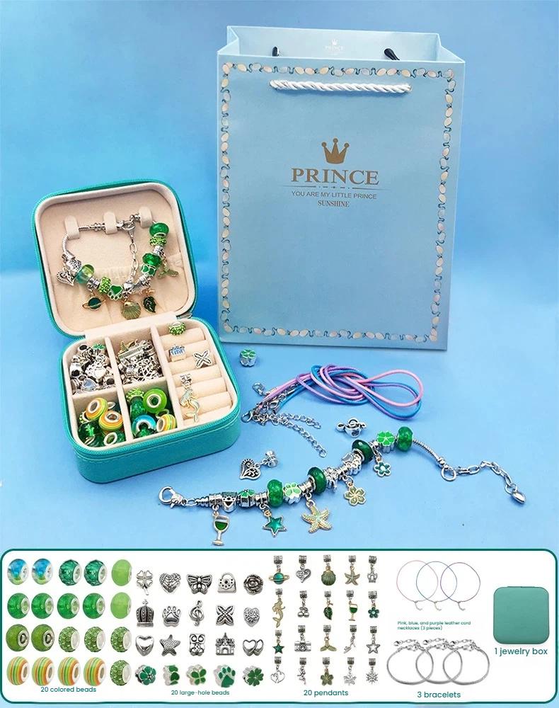 Beaded Jewelry Craft Kit with Soothing Color Scheme, Creative Bracelet & Necklace Making Set, Perfect Gift for Girls, Fun Handmade Activity