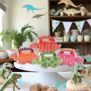 New Roar Dinosaur Candy Box Jurassic World Theme Birthday Party Decorations Kids Favors Gift Box Jungle Safari Baby Shower Supplies Gifts
