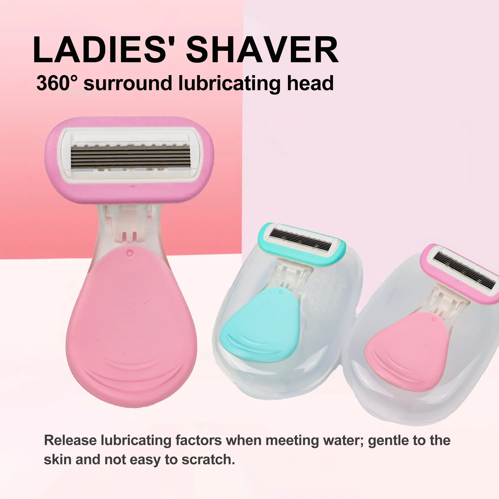 Women's Luxury Mini Portable Hair Removal Razors (2-Count) - Lightweight Bathroom Gadget, Smooth & Flawless Shaving, Easily Cleanable Blade, Fully Washable & Reusable