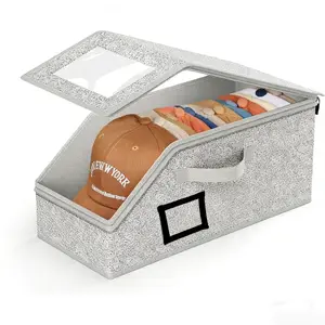 Stackable Baseball Cap Storage Box, Holds Up to 24 Hats – Durable Foldable Cardboard Organizer, Large Capacity Hat & Toy Storage Solution, Versatile Home & Bedroom Organizer, Dustproof, Space Saving