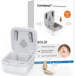 Ceretone Solid OTC Hearing Aids for Seniors, Intricon Digital Chip for Clear Speech, Intelligent Noise Reduction & Anti-Howling, 20Hrs Rechargeable, Invisible Comfortable Fit for People with Hearing Loss