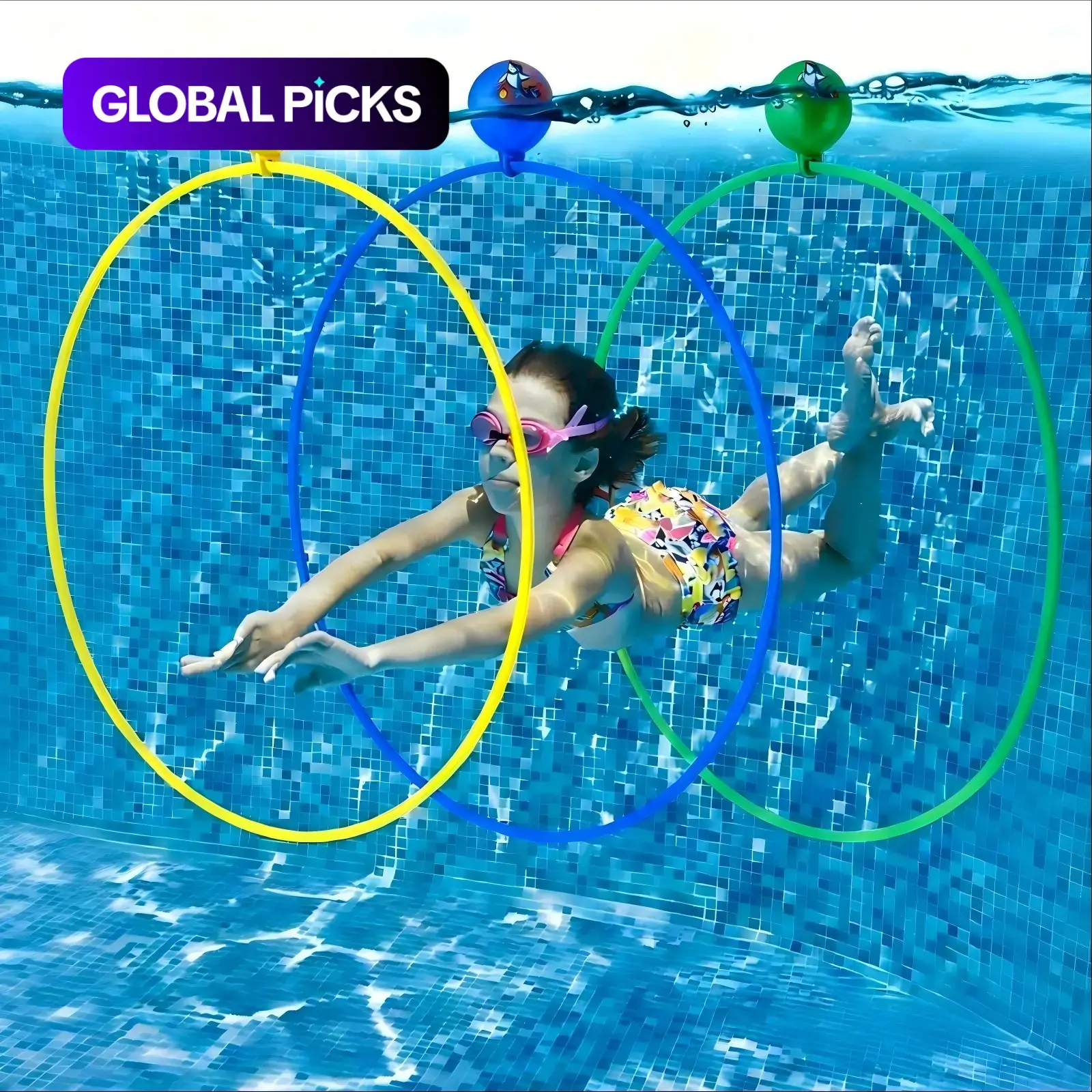 Underwater Swim Ring Diving Floating Toy, 3-Piece Inflatable Pool Dive Rings, Summer Swimming Pool Training Rings, Outdoor Swimming Toy #GLOBAL PICKS