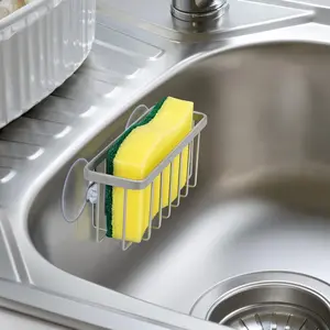 Sponge Holder for Kitchen Sink, Kitchen Sink Sponge Holder,Sink Caddy,Dish Soap Holder（Mat Silver）
