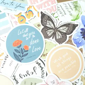 50-Pcs Inspirational Bible Verse Stickers Set | Room Decor DIY, Creative Gift Decal Accessories, Waterproof Vinyl for Kindle, Laptop, iPad & More