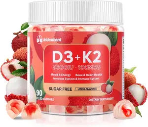 Vitamin D3 K2 Gummies with Magnesium Sugar Free 90 Count D3 Vitamin 5000 IU and K2 MK-7 100 mcg Vegan K2 D3 Vitamin Supplement Highly Absorbent Supports Bone Muscle Mood and Immune Health Daily Vitality and Calcium Absorption Formula Gummies