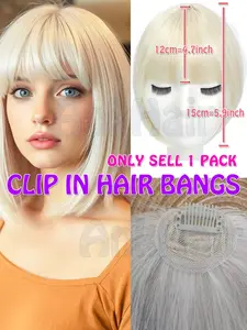 Natural Looking Wispy Clip-In Bangs, Faux Hairpiece with Temples, Easy-To-Use Daily Wear Accessory, Perfect for Stylish Looks