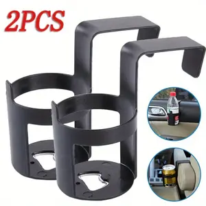 2 PCS Car Multi-functional Beverage Holder Applicable for Vehicles, Black Plastic, Door, Window and Seat Armrests, Beverage and Water Cup Holders, Car Storage Organizers, Multifunctional Car Organizer