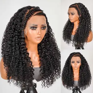 Human Hair No Need to Deep Curly Wig Deep Wave Lace Front Ombre 150% Density Wet And Wavy Curly Lace Frontal Wig