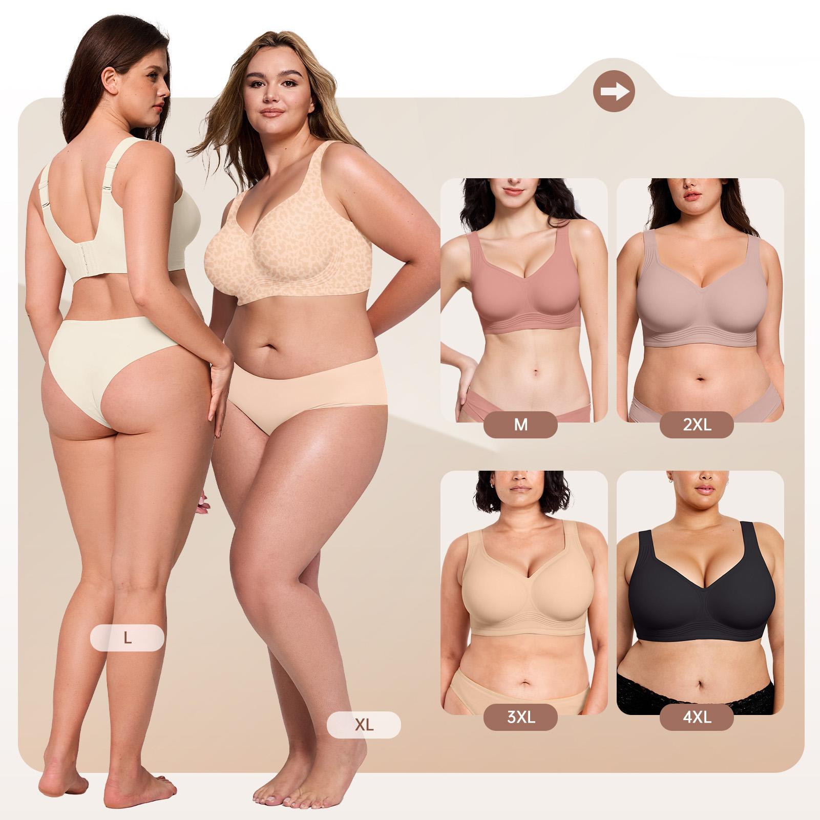 OEAK Womens Jelly Bra Wireless Leopard Plus Size Supportive Seamless Bras Full Coverage Push Up Comfortable No Underwire T Shirt Bras