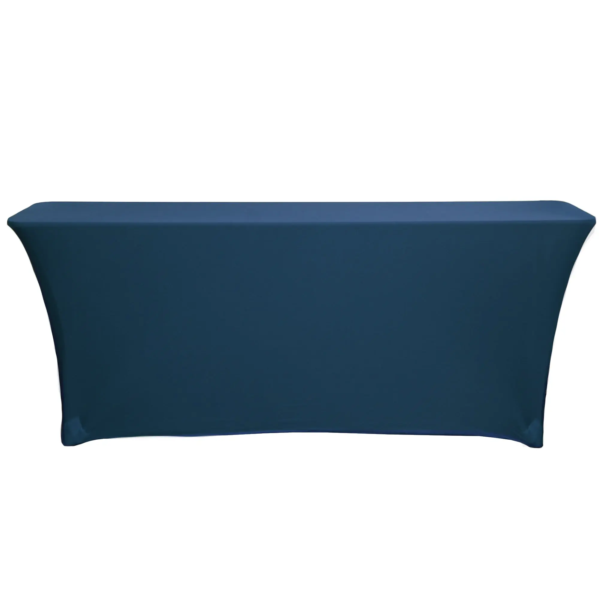 Stretch Spandex 6 ft x 18 Inches Classroom Rectangular Table Cover Navy Blue