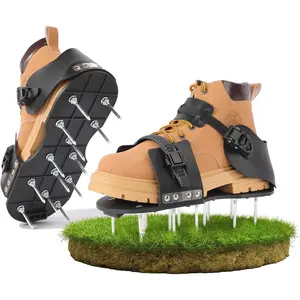 Lawn Aerator Shoes for Grass, Aerating Shoes for Lawn with Pre-Assembled Adaptable Straps, 2.1" Heavy Duty Spike Shoes for Epoxy Flooring, Auto-Cleaning Aeration Shoes for Lawn, Yard, Patio, Garden
