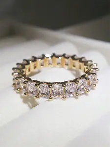 1 PC Gorgeous Cubic Zirconia Ring Stackable Engagement Ring For Women For Wedding Engagement Party Jewelry Valentine's Day Gift