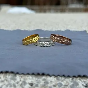 925 Silver Nugget Bands - Gift For Him - Gift For Her