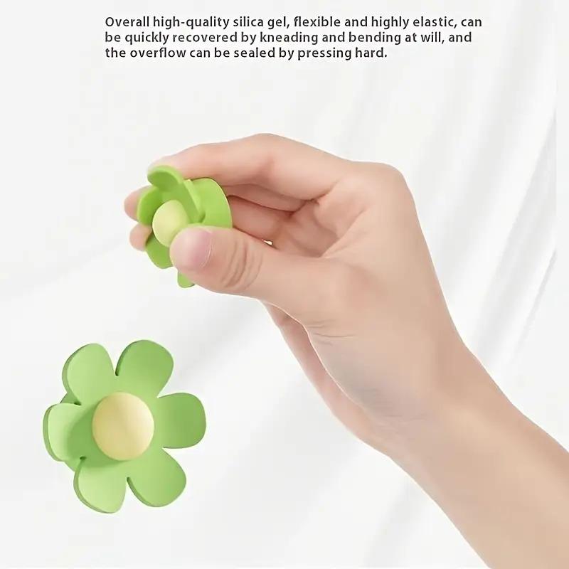 4pcs Silicone Sink Stoppers - Flower Shaped, High Quality Durable And Easy to Install, Sink Drain Plug Stopper for Kitchen And Bathroom Faucets, Washbasins - Prevents Overflow And Clogging, Decorative Sink Additions, Home Improvement