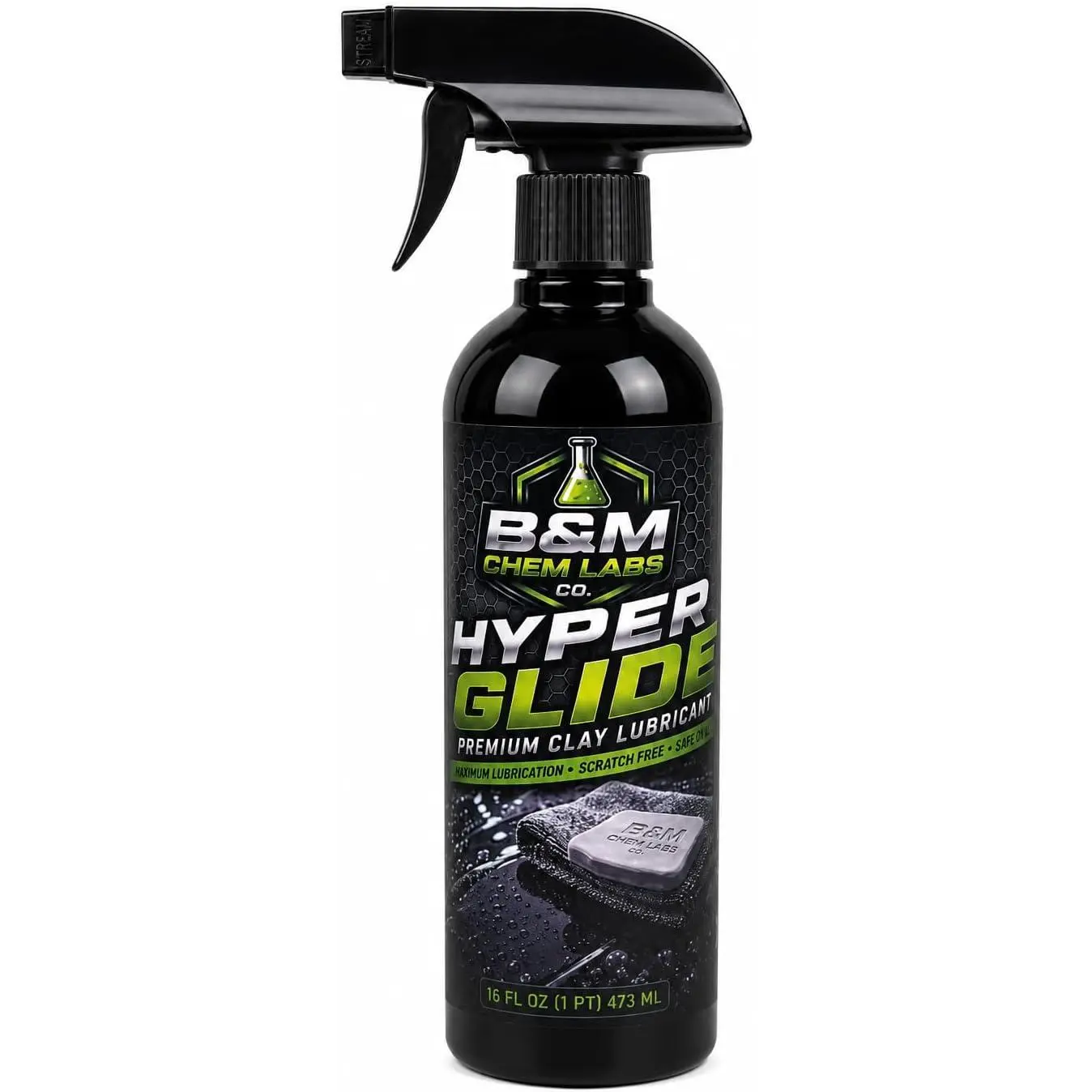 B&M Chem Labs Hyper Glide Premium Clay Lubricant, Scratch-Free, Maximum Lubrication, 16 oz