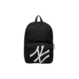 New Era NY Logo Print Polyester Backpack with Zipper Closure for Men and Women