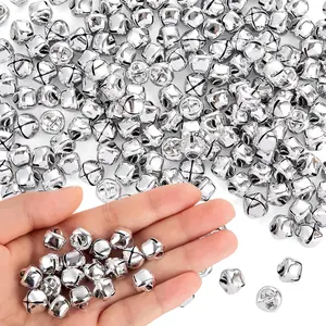 Small Jingle Bells, 1/2 Inch Silver Small Craft Bells Bulk, Christmas Bells for Crafts with Loud Sound for Christmas Party Decorations, DIY Crafts