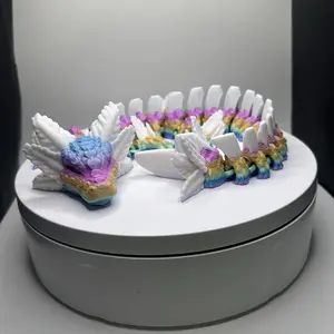 Axolotl Dragon – 17” Articulated Fantasy Creature in Pastel Gradient