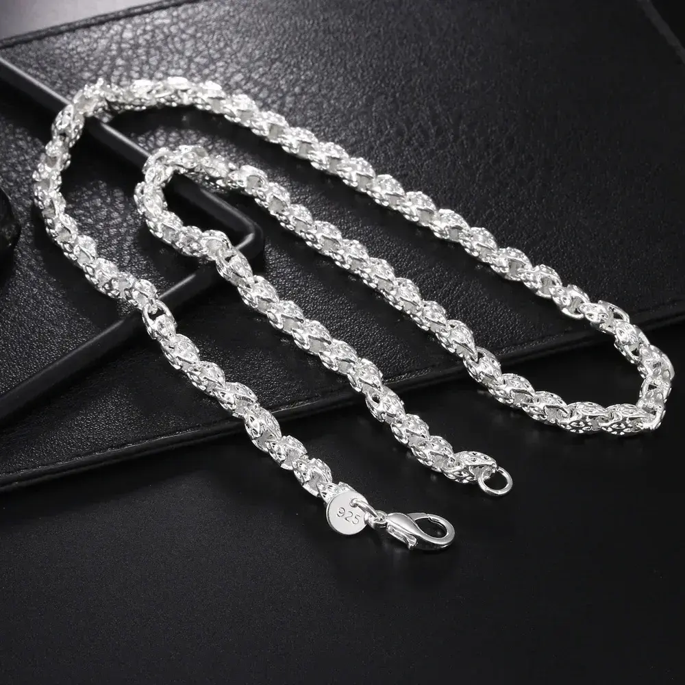 925 Silver 5mm Faucet Chain Link Necklace - 20-24in Minimalist Link Layering Jewelry, Unisex Fit Accessories Adults, Party Wear Gift for Everyday Use,sohochic