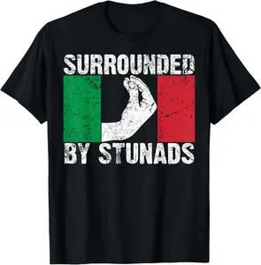 100% Cotton Fashion Garment Funny Italian Gift For Men Women Cool Surrounded By Stunads T-Shirt