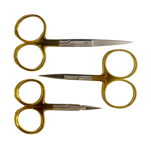 Set of Three Stainless Steel Fishing and Fly Tying Scissors with Carbide Tips, 4.5", 4", 3.5"