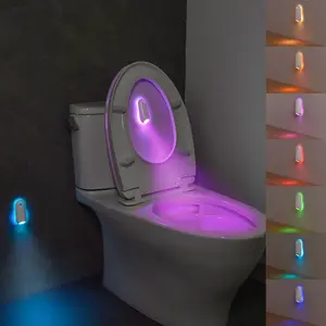 Induction Toilet Light, 16 Color Gradient Rechargeable LED Night Lamp with Starry Sky Projection, Ip65 Waterproof Bathroom Atmosphere Light
