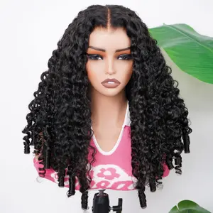 OQ HAIR Invisi-Drawstring Burmese Curly 13x6 Lace Frontal Glueless Wig Human Hair Pre Plucked With Baby Hair Pre Everything