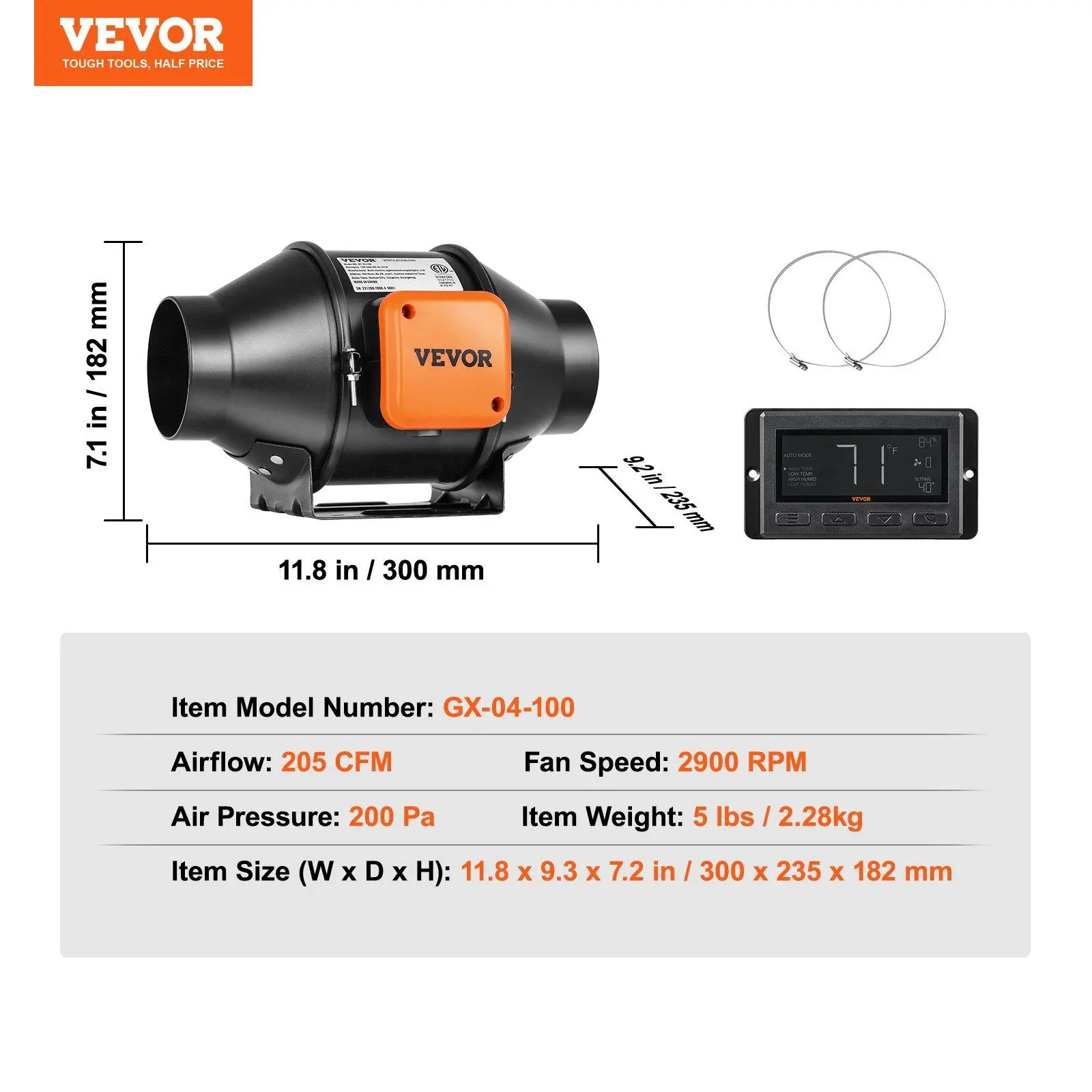 4 inch - EC Motor with Temp Humidity Controller