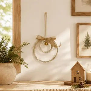 Nordic Minimalist Handmade DIY Woven Hangable Home Wall Hanging with Bells - Kids' Room Decoration, Gift Ornament