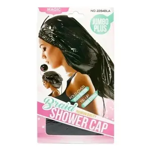 Magic Collection Super Jumbo Black Braid Shower Cap