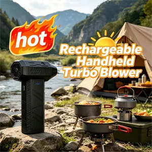 Outdoor Portable Air Blower, Multi Functional Turbo Duster with Replaceable Nozzles, Instant Cool Breeze for Hiking and Outside Workout, Handy Dust Remover & Quick Dry Tool, Compact for Travel, Office and Vehicle Maintenance