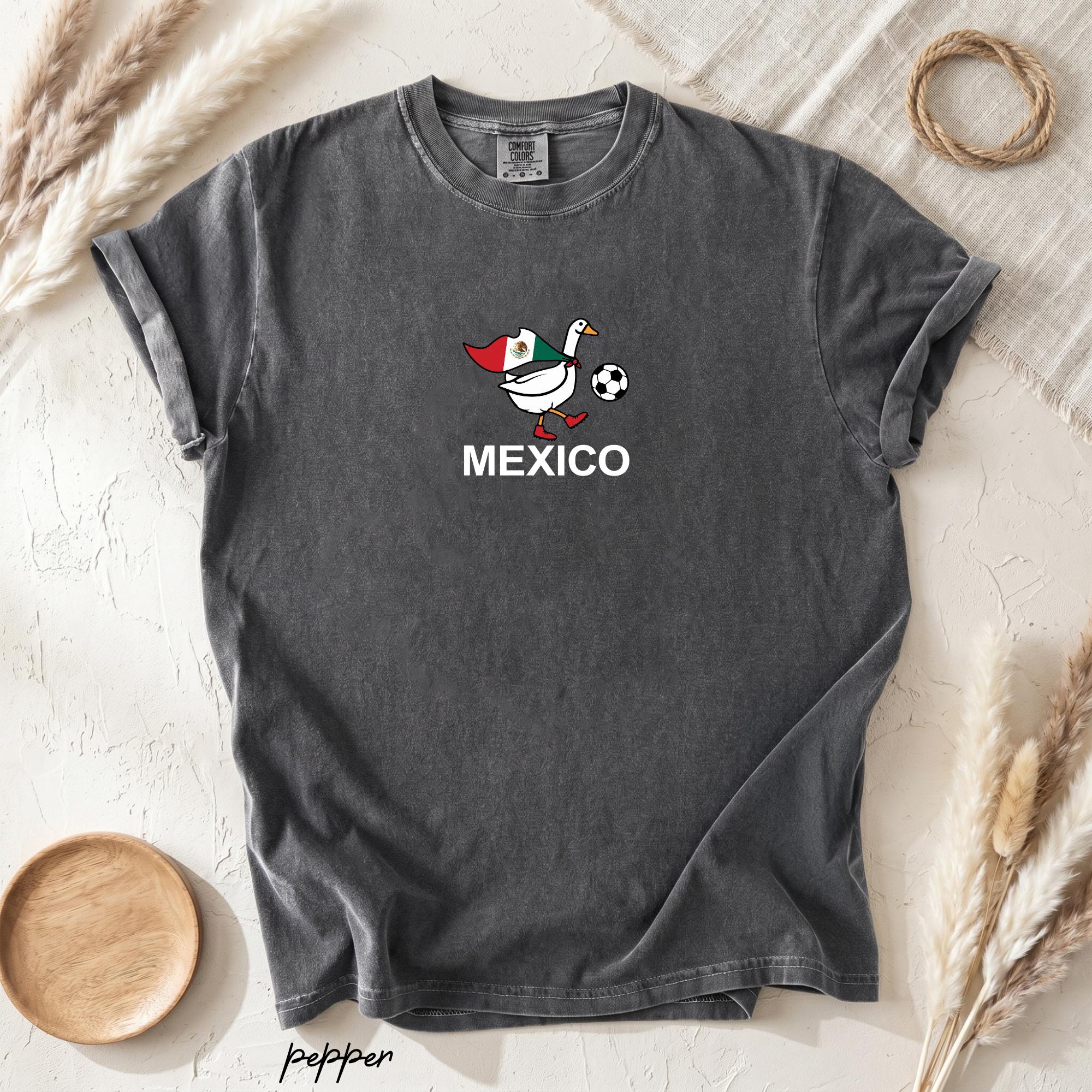 Comfort Colors Mexico Soccer Goose Shirt, Funny Mexican Goose Graphic Tee, Football Fan Shirt, Soccer Supporter Gift