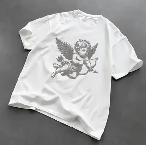 Cupid Angel Vintage Graphic Tee, Unisex Gothic Grunge Y2K Emo Scene Style Shirt, Amity Affliction Inspired Streetwear Top, Soft Casual Fabric, Loose Fit for Daily Wear, Unique Gift Shirt for Men Women