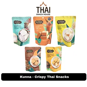 Kunna Crispy Thai Fruit Snacks - 25g Sweet Ready-to-Eat Snacks, Available in Mango, Coconut, Thai Tea Flavors Fruit Sweet