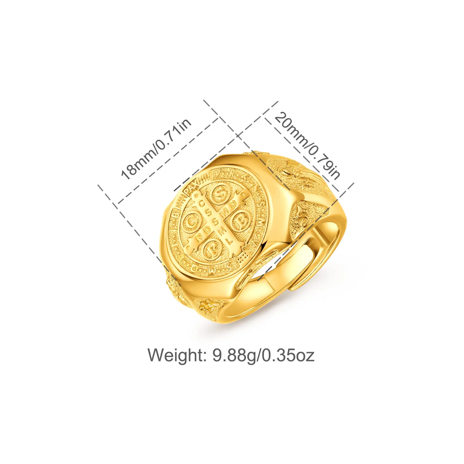 Gold-Benedict C.S.S.M.L. N.D.S.M.D. Vintage Ring