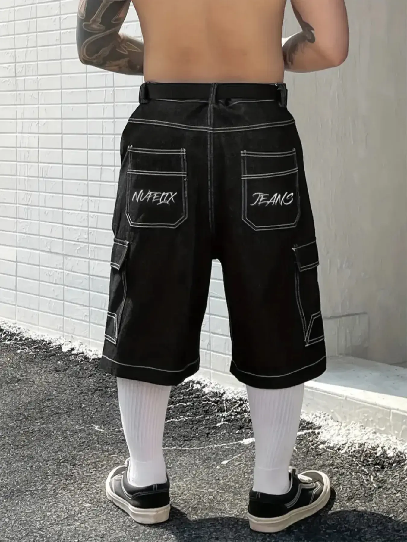 Cargo Jean Shorts with Embroidery, Casual Summer Wear, Comfortable & Stylish Design, Perfect for Daily Pocket, Casual Denim Shorts