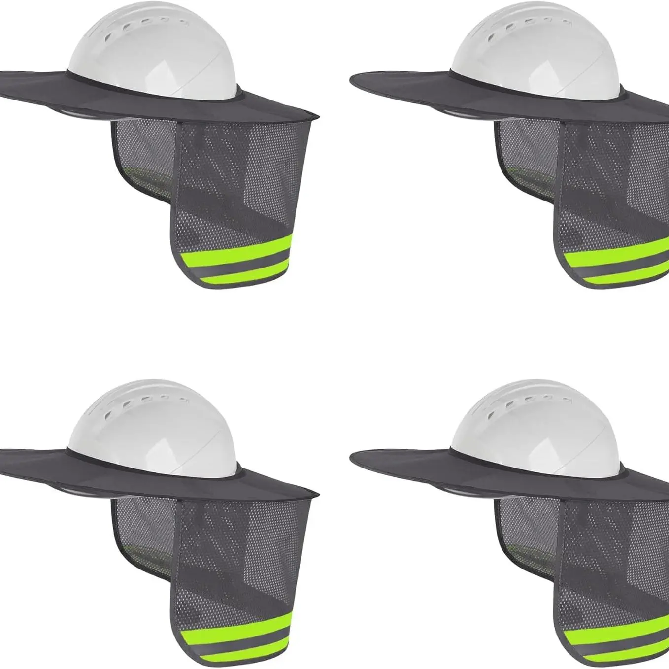Full Brim Hard Hat Sunshade – Reflective Neck Shade Cover for Hard Hats, UV Protection for Construction & Outdoor Jobs
