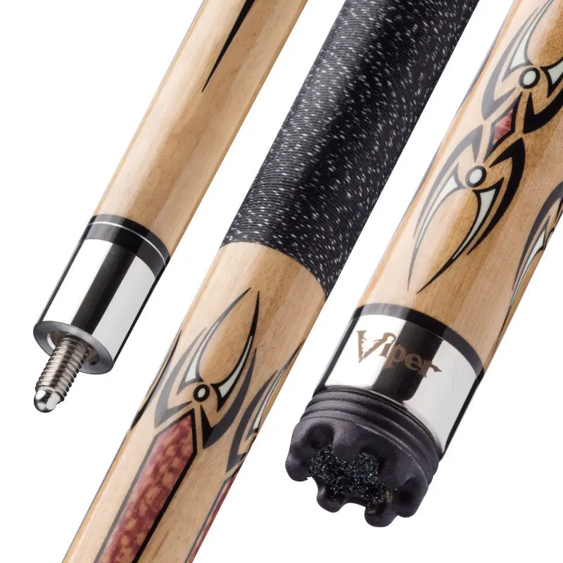 Viper Sinister Black and White Wrap with Brown Stain Billiard/Pool Cue Stick Viper Sinister Black and White Wrap with Brown Stain Billiard/Pool Cue Stick