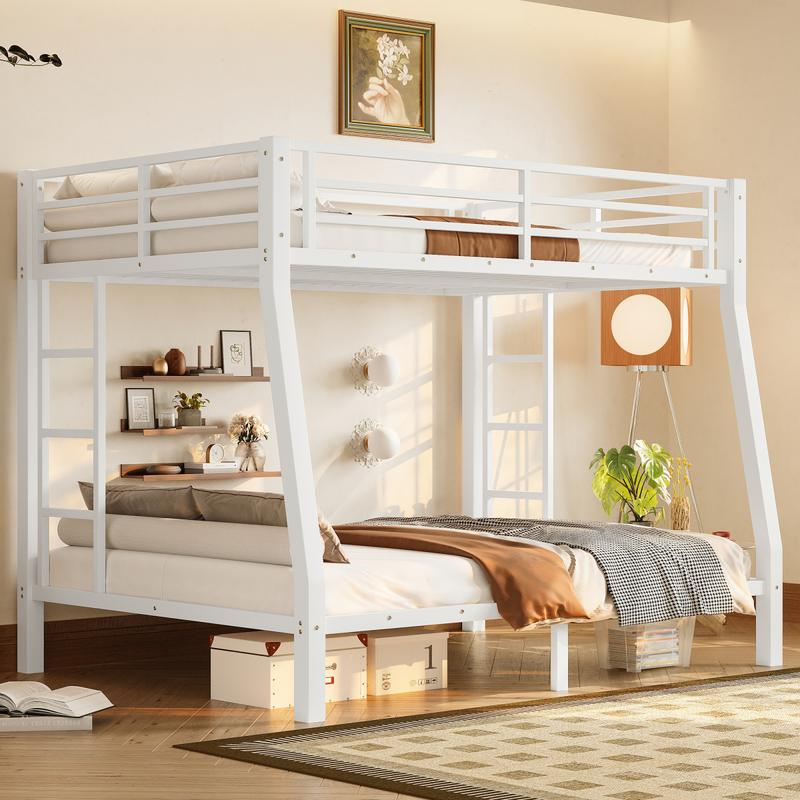 [Bellemave]Metal Full XL over Queen Bunk Bed for Teens and Adults,Space-Saving/Noise Reduced/No Box Spring Needed