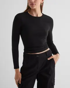 Express Supersoft Fitted Double Layer Crew Neck Long Sleeve Tee