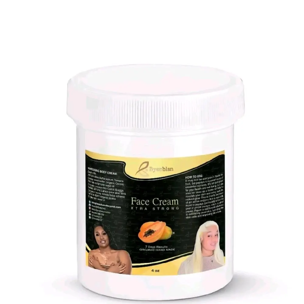 Byenblan Papaya Extract Face Cream - 4oz Jar, Hydrating Body Moisturizer for Soft Skin & Glowing Effect