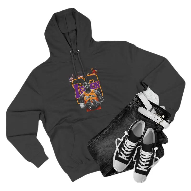 Lakers-Themed Fleece Hoodie - Three-Panel, White, Spacious Kangaroo Pocket, Casual Style, Perfect for Game Days, Soft Fabric - Love, Tops, Stylish