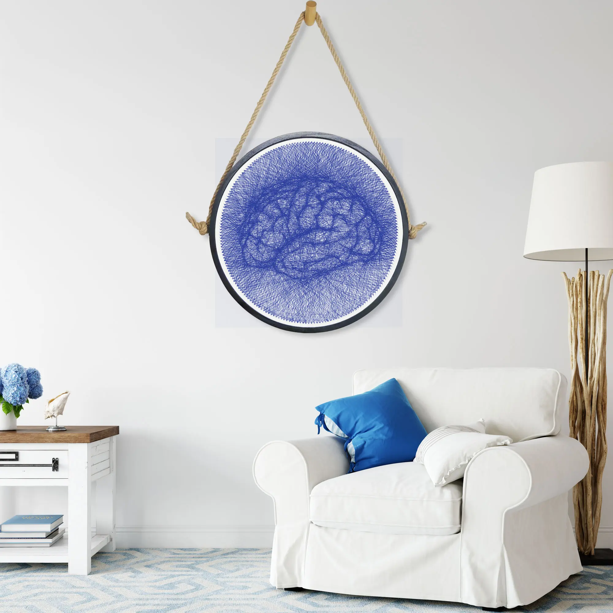 String Art DIY Wall Art Unique Handmade Gift Tentacle Art, String Art kits for adults, crafts for adults, crafts for women kit, Framed Canvas DIY Wall Decor, Anatomical Brain Artwork Decorative diamond painting, diy creative gift Round 30Cm/11.81In