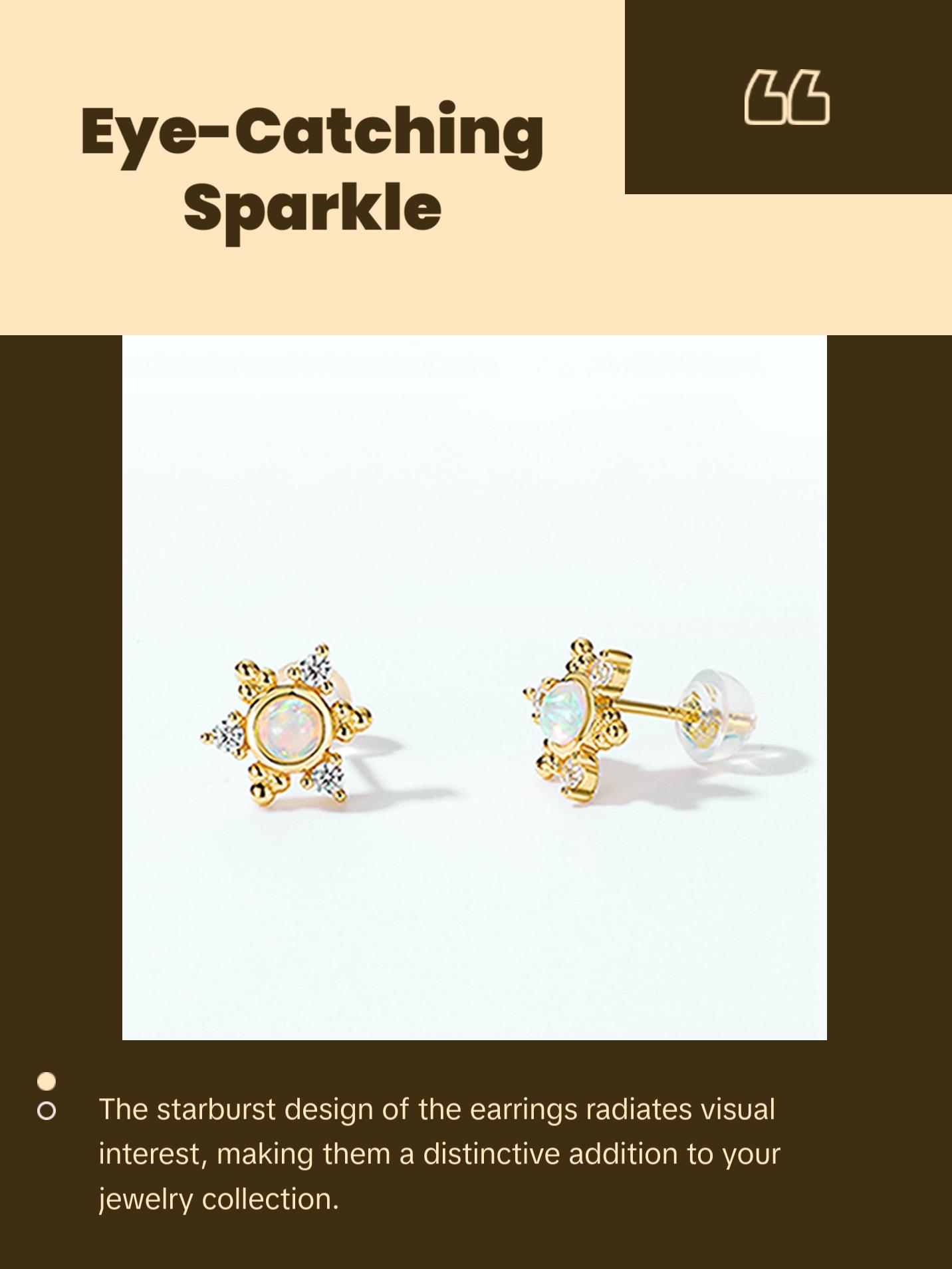 Opal Starburst Stud Earrings