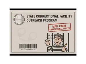 Funny Inmate Pen-Pal Program Confirmation Prank Postcard – Anonymous Revenge Mail Gag Gift