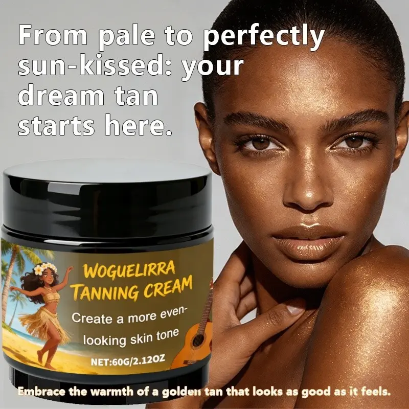 Full-Body Sunless Bronzing Cream, Fake Tan, Tanning Products, Suitable for All Skin Types, Instant Brightening & Moisturizing, Safe & Non-Irritating, Unisex Beauty Cream