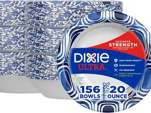 Ultra, Large Paper Bowls, 20 Oz, 26 Count (Pack of 6), Microwave Safe, Compostable, Disposable Bowls Great For Breakfast, Lunch, And Dinner Meals